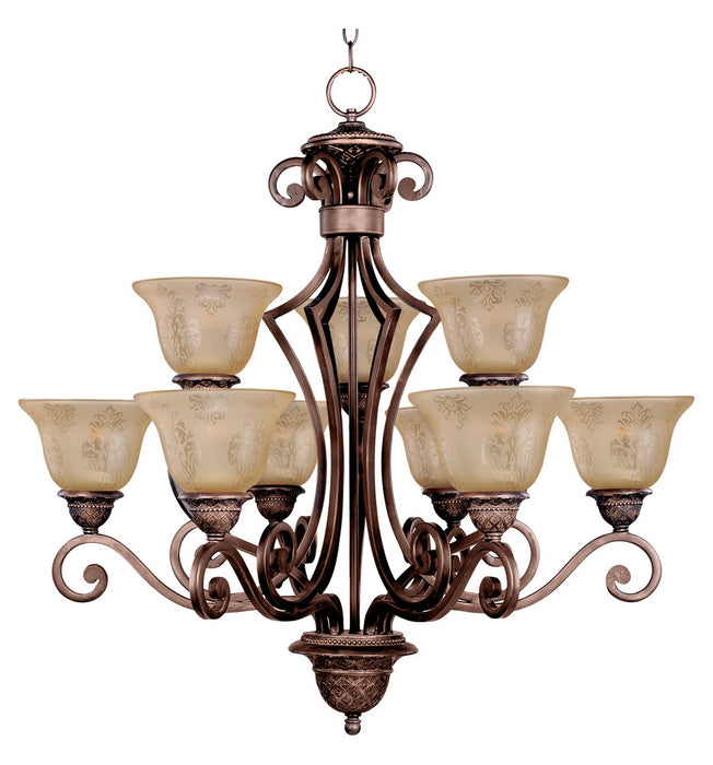 Maxim 11245SAOI Nine Light Chandelier, Oil Rubbed Bronze