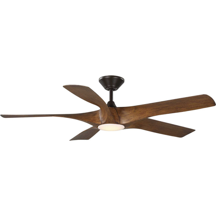 Progress Lighting P250059-179-30 60" Ceiling Fan, Koa Woodgrain with Bronze Accents