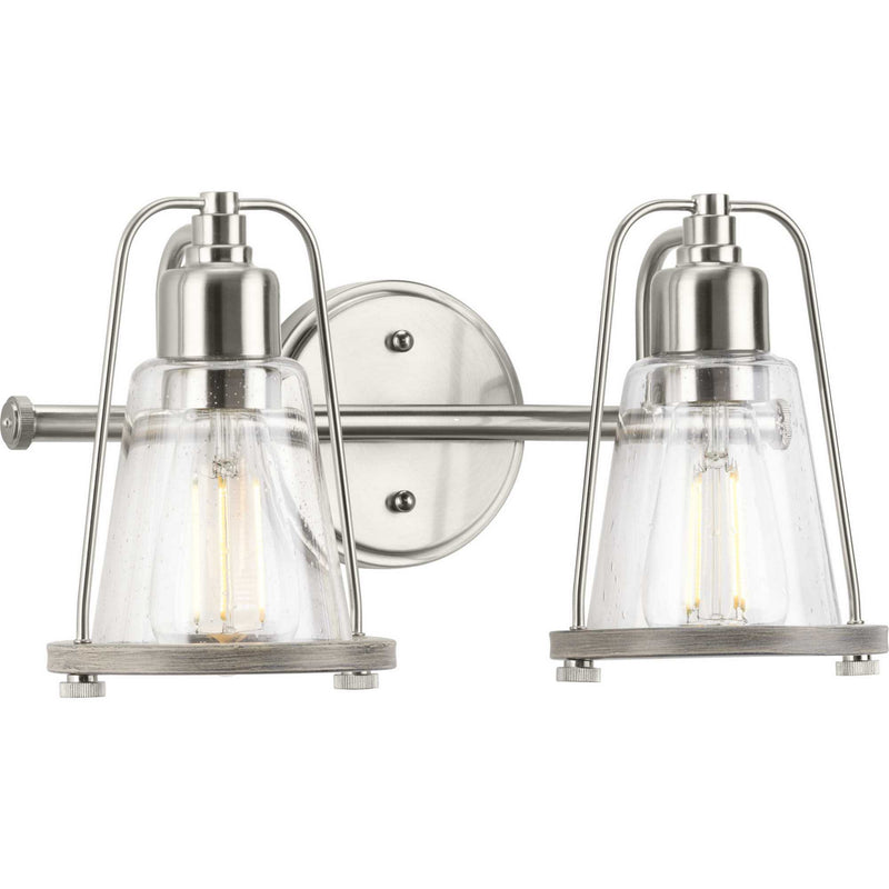Progress Lighting P300296-009 Two Light Bath Bracket, Brushed Nickel