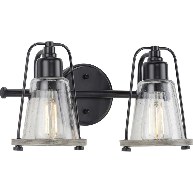 Progress Lighting P300296-031 Two Light Bath Bracket, Matte Black