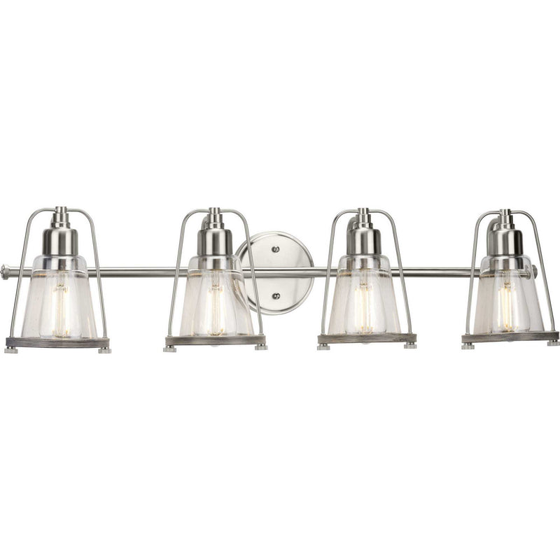 Progress Lighting P300298-009 Four Light Bath Bracket, Brushed Nickel