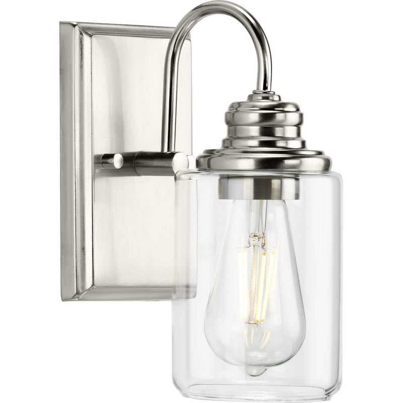 Progress Lighting P300320-009 One Light Bath Bracket, Brushed Nickel