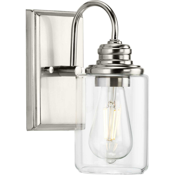 Progress Lighting P300320-009 One Light Bath Bracket, Brushed Nickel