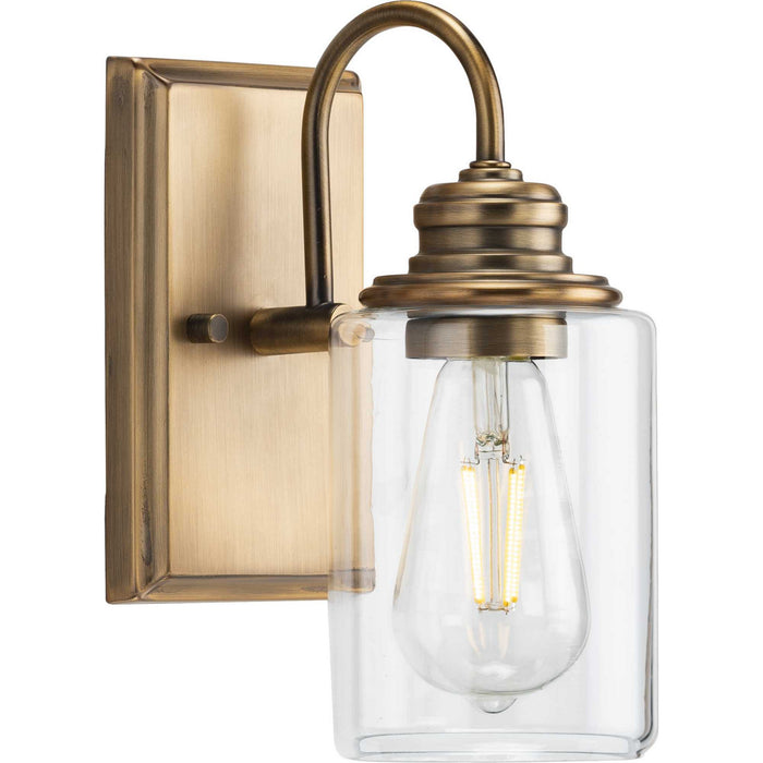 Progress Lighting P300320-163 One Light Bath Bracket, Vintage Brass