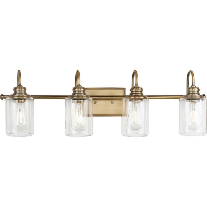 Progress Lighting P300323-163 Four Light Bath Bracket, Vintage Brass