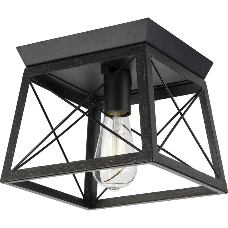 Progress Lighting P350022-031 One Light Flush Mount, Textured Black