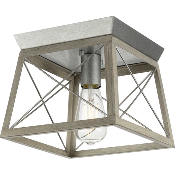 Progress Lighting P350022-141 One Light Flush Mount, Galvanized Finish