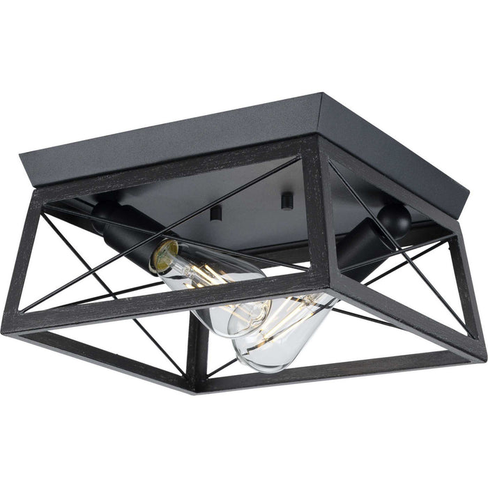 Progress Lighting P350039-031 Two Light Flush Mount, Textured Black