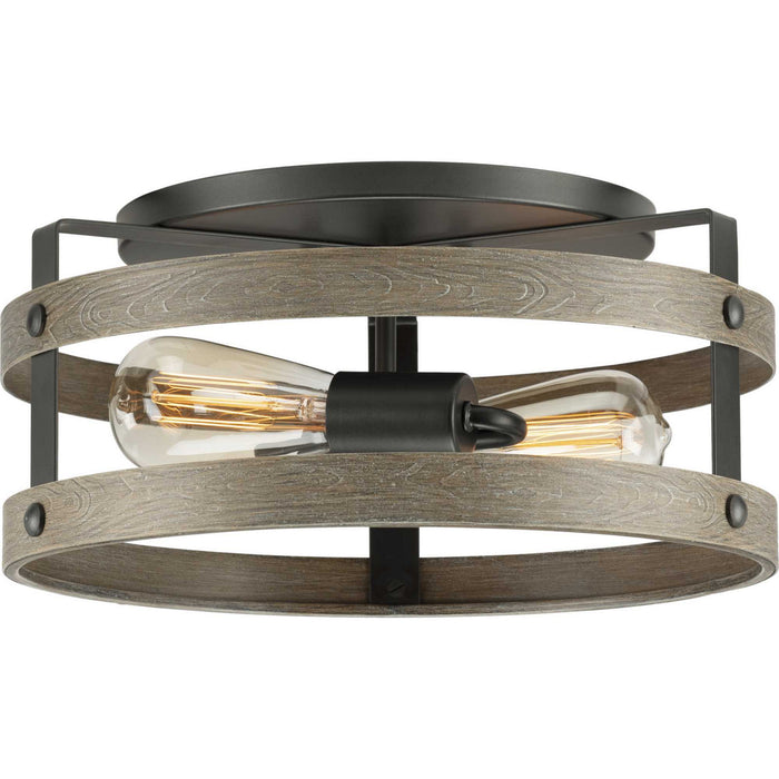 Progress Lighting P350169-143 Two Light Flush Mount, Graphite