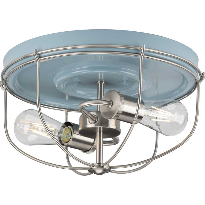 Progress Lighting P350195-164 Two Light Flush Mount, Coastal Blue
