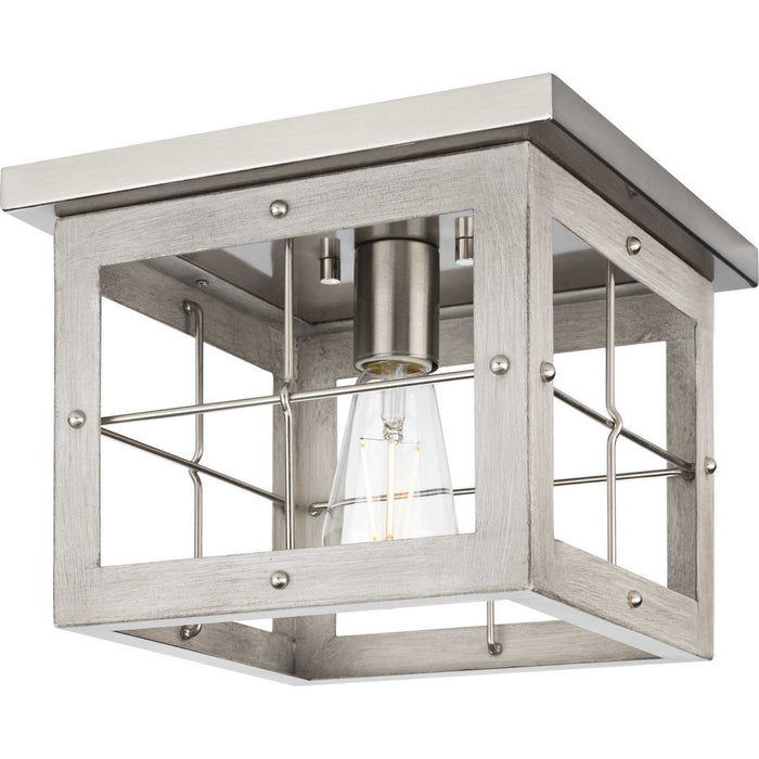 Progress Lighting P350197-009 One Light Flush Mount, Brushed Nickel