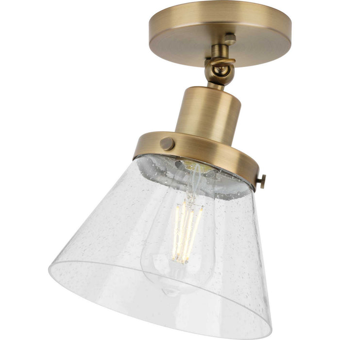 Progress Lighting P350198-163 One Light Flush Mount, Vintage Brass