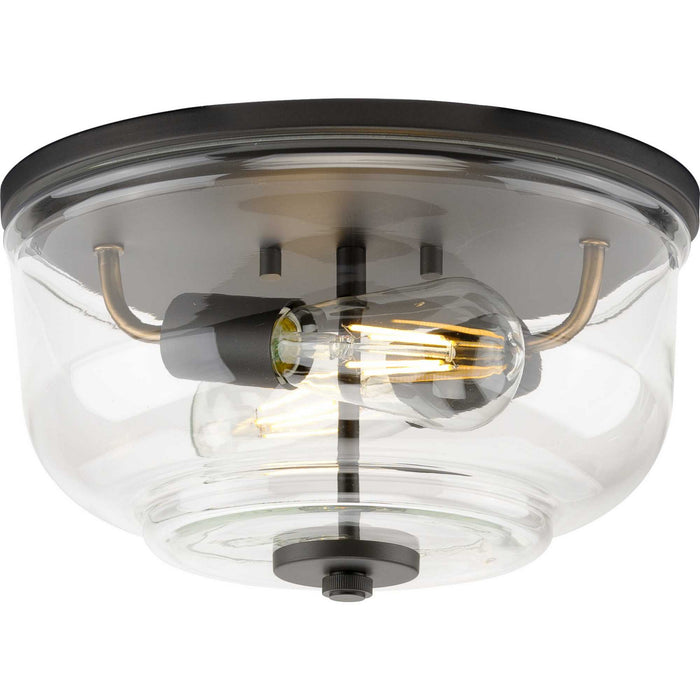 Progress Lighting P350205-143 Two Light Flush Mount, Graphite