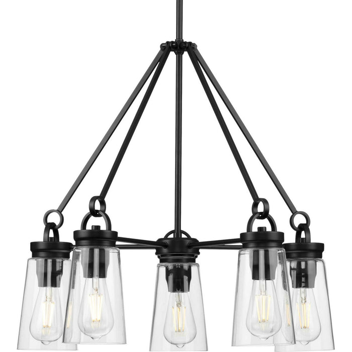 Progress Lighting P400243-031 Five Light Chandelier, Matte Black