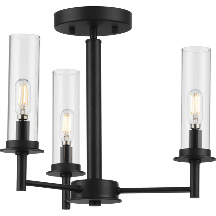 Progress Lighting P400250-031 Three Light Chandeler, Matte Black