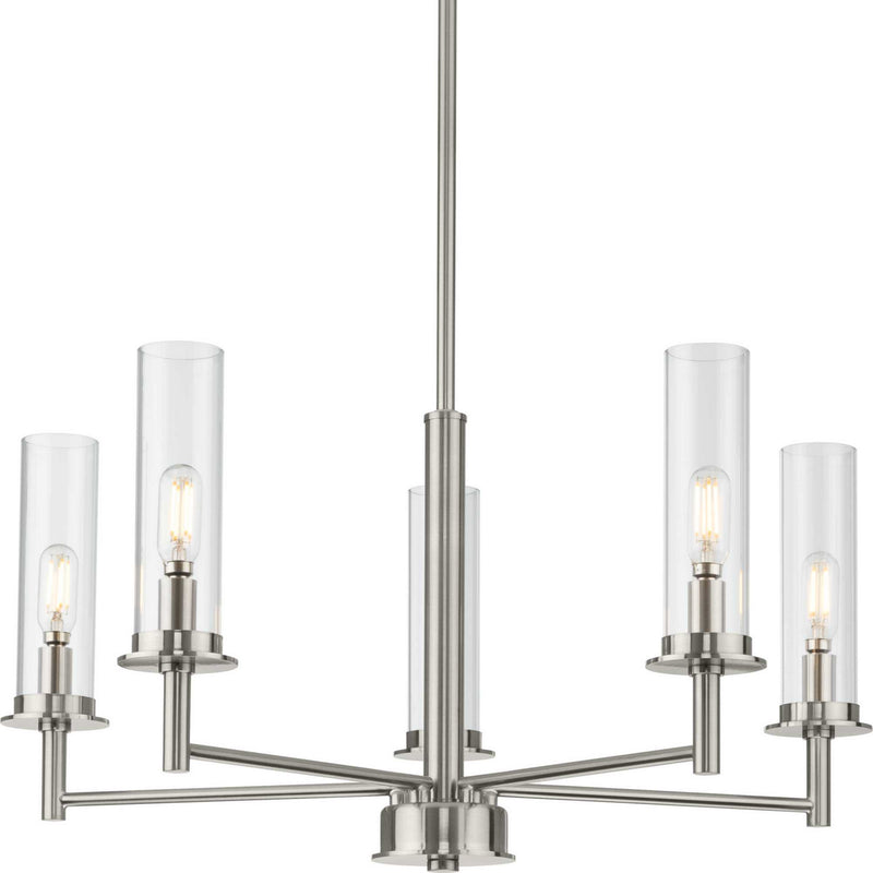 Progress Lighting P400251-009 Five Light Chandelier, Brushed Nickel