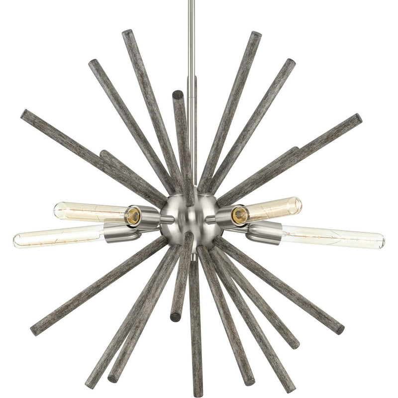 Progress Lighting P400270-009 Five Light Chandelier, Brushed Nickel