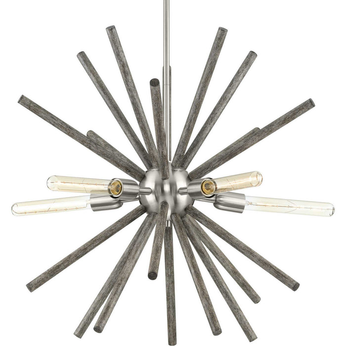 Progress Lighting P400270-009 Five Light Chandelier, Brushed Nickel