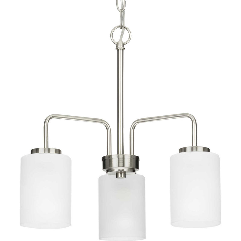 Progress Lighting P400274-009 Three Light Chandelier, Brushed Nickel