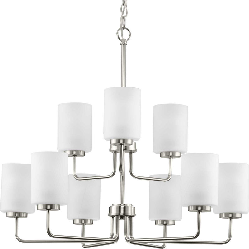 Progress Lighting P400276-009 Nine Light Chandelier, Brushed Nickel
