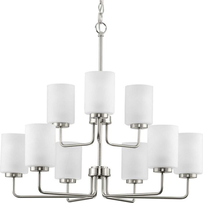 Progress Lighting P400276-009 Nine Light Chandelier, Brushed Nickel