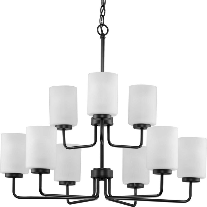 Progress Lighting P400276-031 Nine Light Chandelier, Matte Black