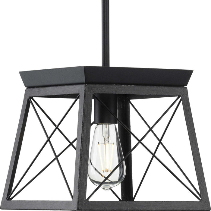 Progress Lighting P500041-031 One Light Pendant, Textured Black