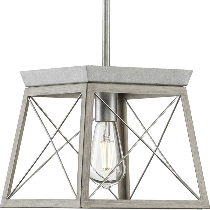 Progress Lighting P500041-141 One Light Pendant, Galvanized Finish