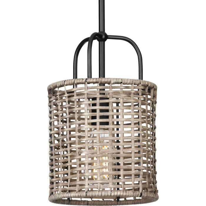 Progress Lighting P500307-031 One Light Pendant, Matte Black