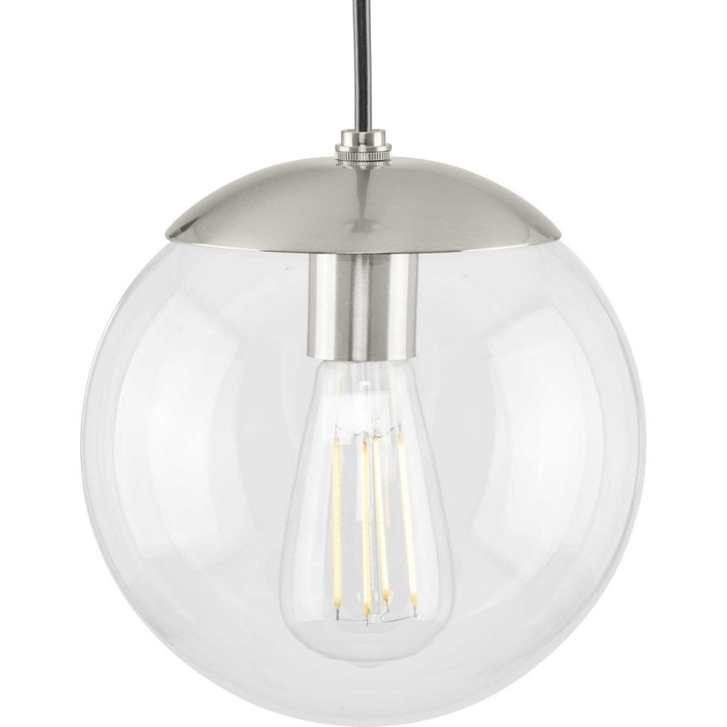 Progress Lighting P500309-009 One Light Pendant, Brushed Nickel