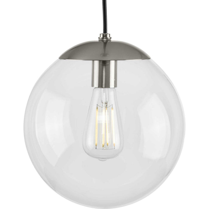 Progress Lighting P500310-009 One Light Pendant, Brushed Nickel