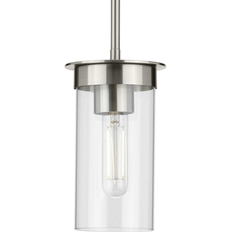 Progress Lighting P500314-009 One Light Pendant, Brushed Nickel