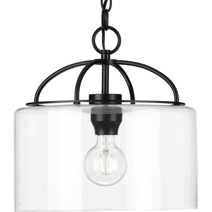 Progress Lighting P500316-031 One Light Pendant, Matte Black