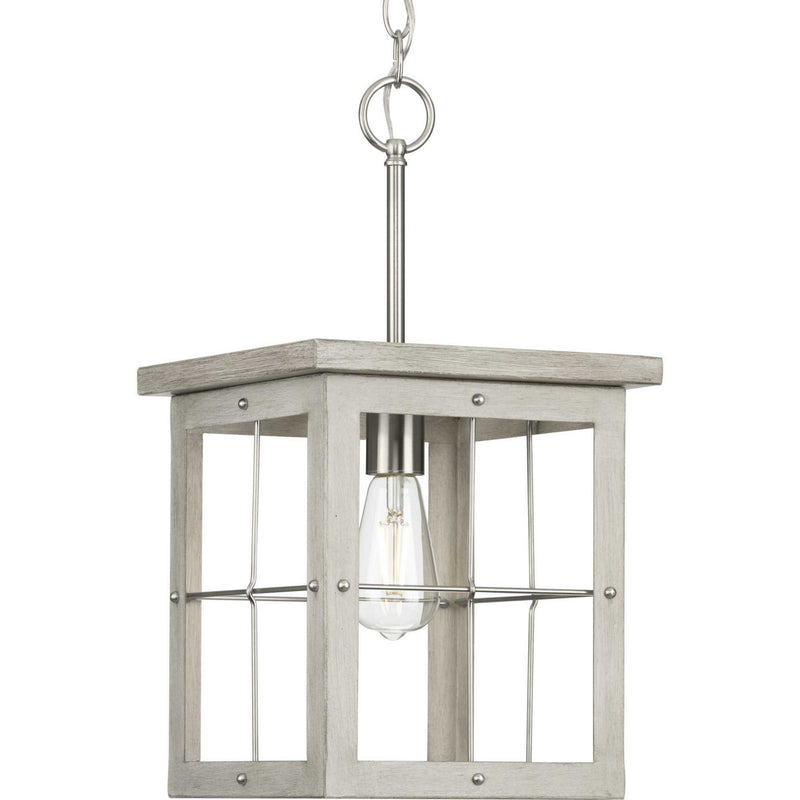 Progress Lighting P500317-009 One Light Pendant, Brushed Nickel