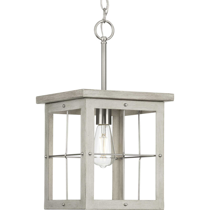 Progress Lighting P500317-009 One Light Pendant, Brushed Nickel
