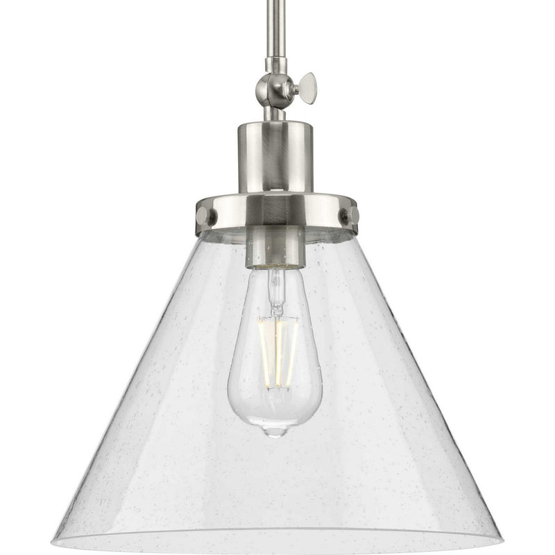 Progress Lighting P500324-009 One Light Pendant, Brushed Nickel