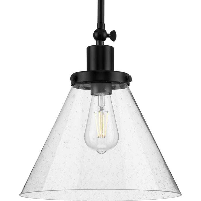 Progress Lighting P500324-031 One Light Pendant, Matte Black