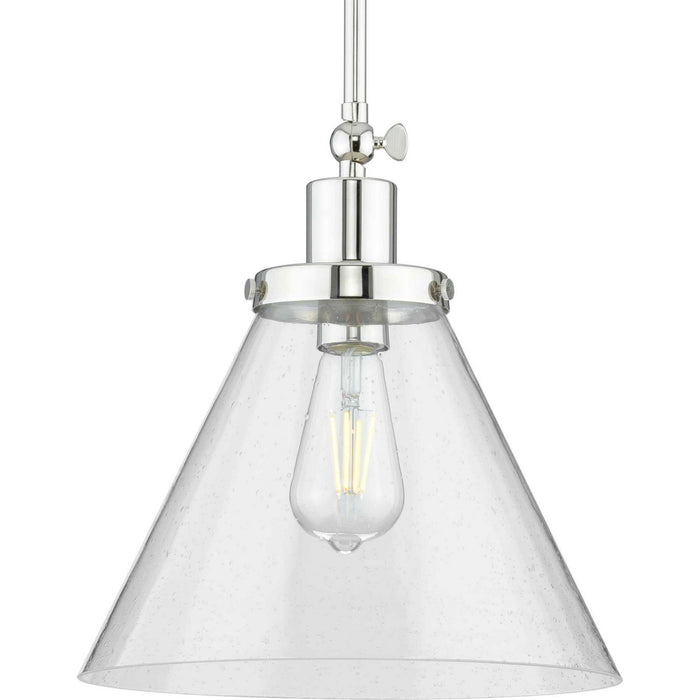 Progress Lighting P500324-104 One Light Pendant, Polished Nickel