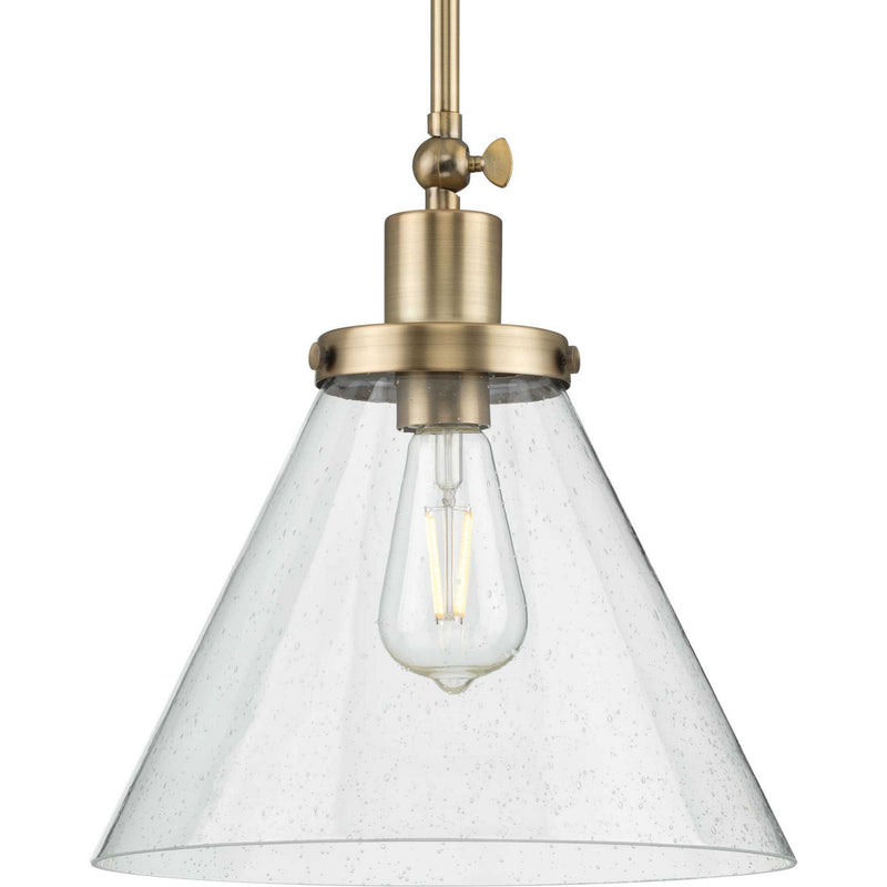 Progress Lighting P500324-163 One Light Pendant, Vintage Brass