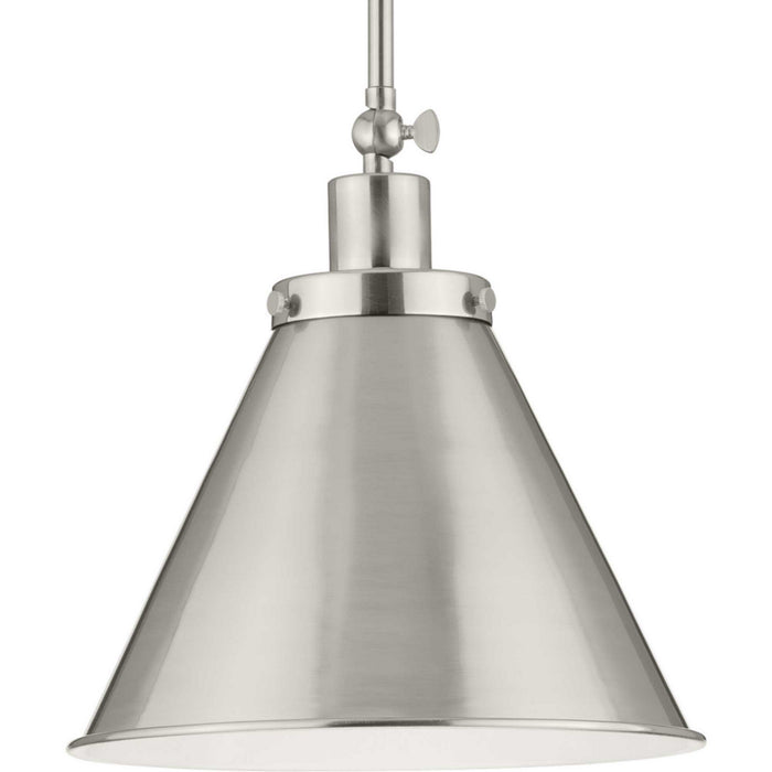 Progress Lighting P500325-009 One Light Pendant, Brushed Nickel