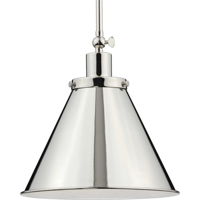 Progress Lighting P500325-104 One Light Pendant, Polished Nickel