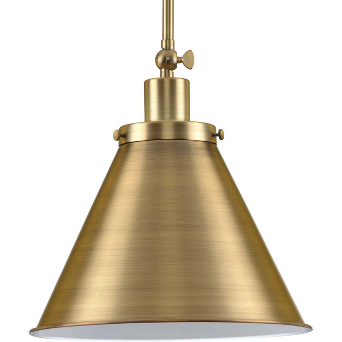 Progress Lighting P500325-163 One Light Pendant, Vintage Brass