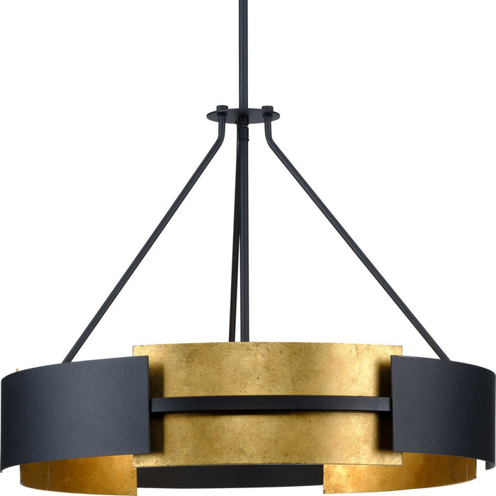 Progress Lighting P500330-031 Five Light Pendant, Textured Black