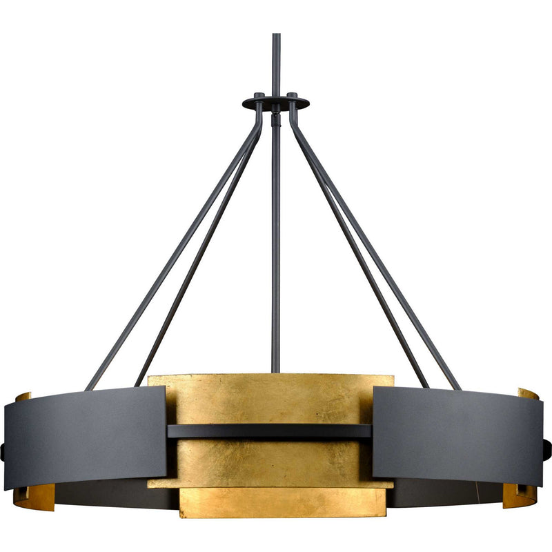 Progress Lighting P500331-031 Six Light Pendant, Textured Black