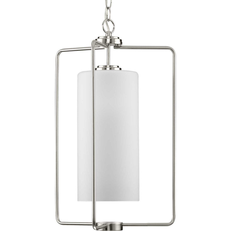 Progress Lighting P500333-009 One Light Foyer Pendant, Brushed Nickel