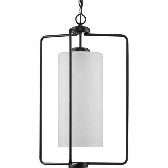 Progress Lighting P500333-031 One Light Foyer Pendant, Matte Black
