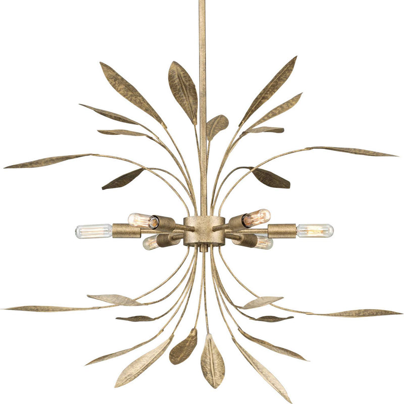 Progress Lighting P500415-168 Six Light Pendant, Antique Gold