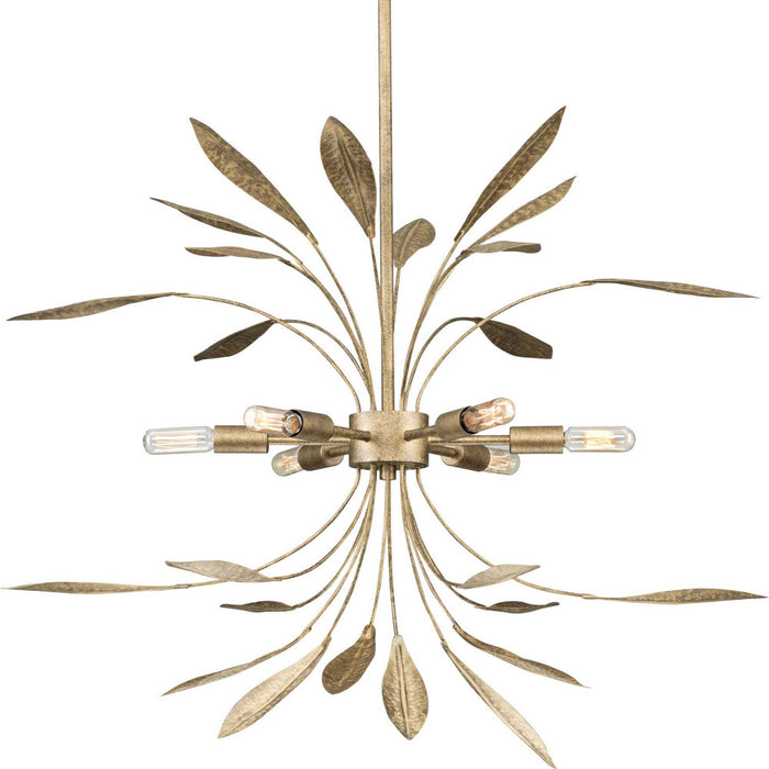 Progress Lighting P500415-168 Six Light Pendant, Antique Gold