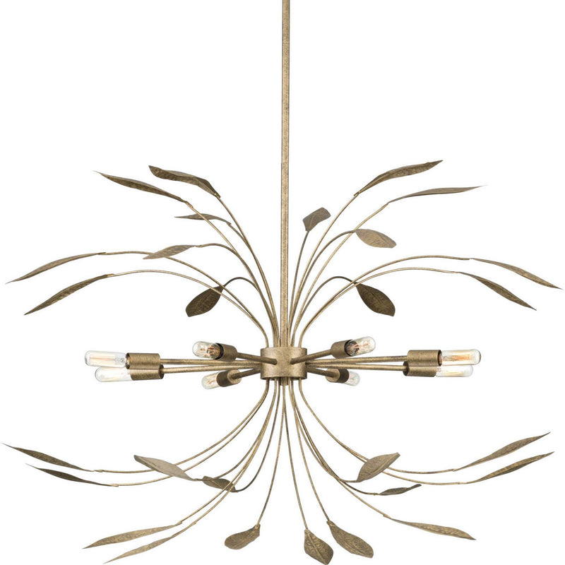 Progress Lighting P500416-168 Eight Light Pendant, Antique Gold