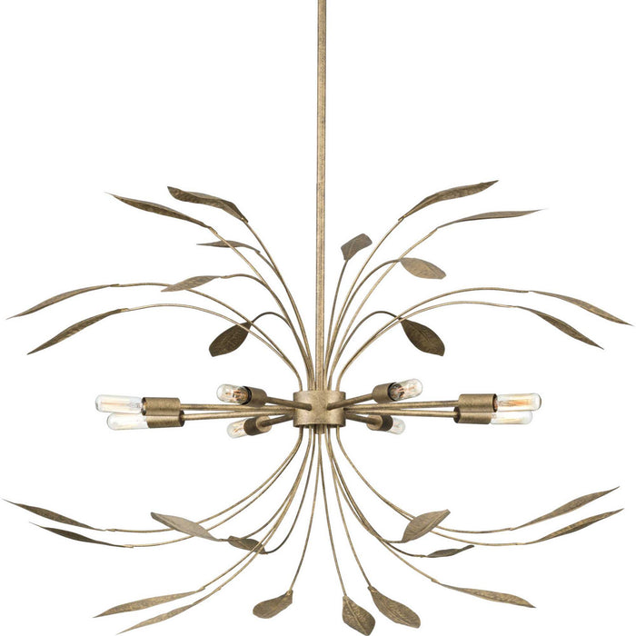 Progress Lighting P500416-168 Eight Light Pendant, Antique Gold